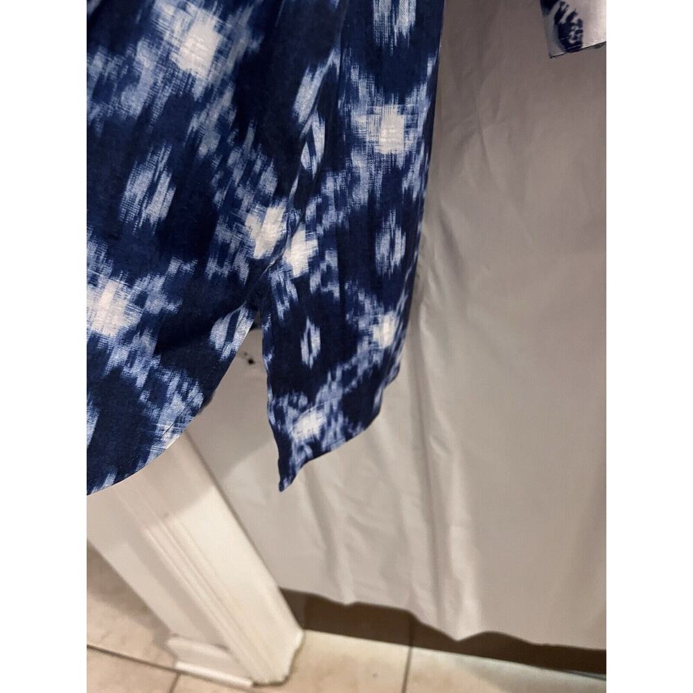 Chicos No Iron Petite Cotton Blend Batik Print Tunic Top Size 18 - Picture 7 of 9